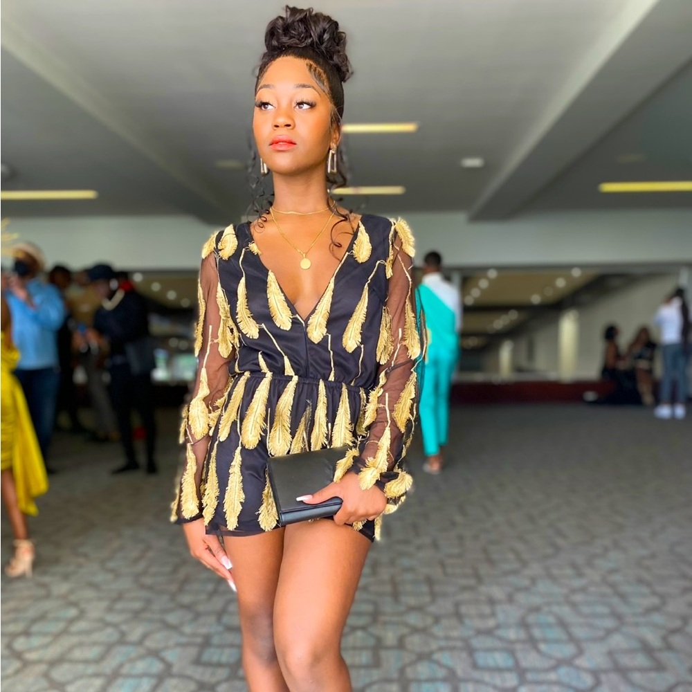 Black and Gold Romper